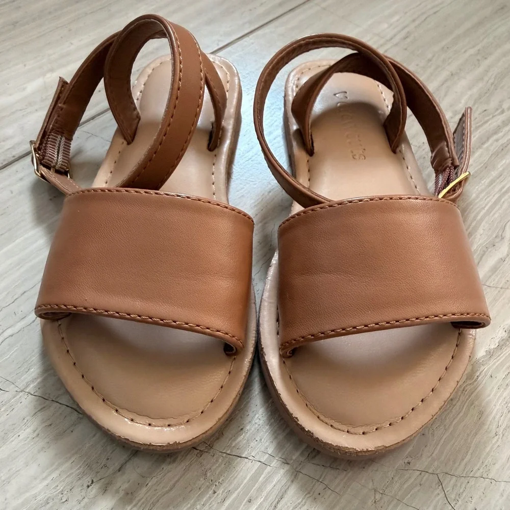Crewcuts Sandals Ankle Strap Outing Vacation Walking Comfort Tan BF051 K10 EUC